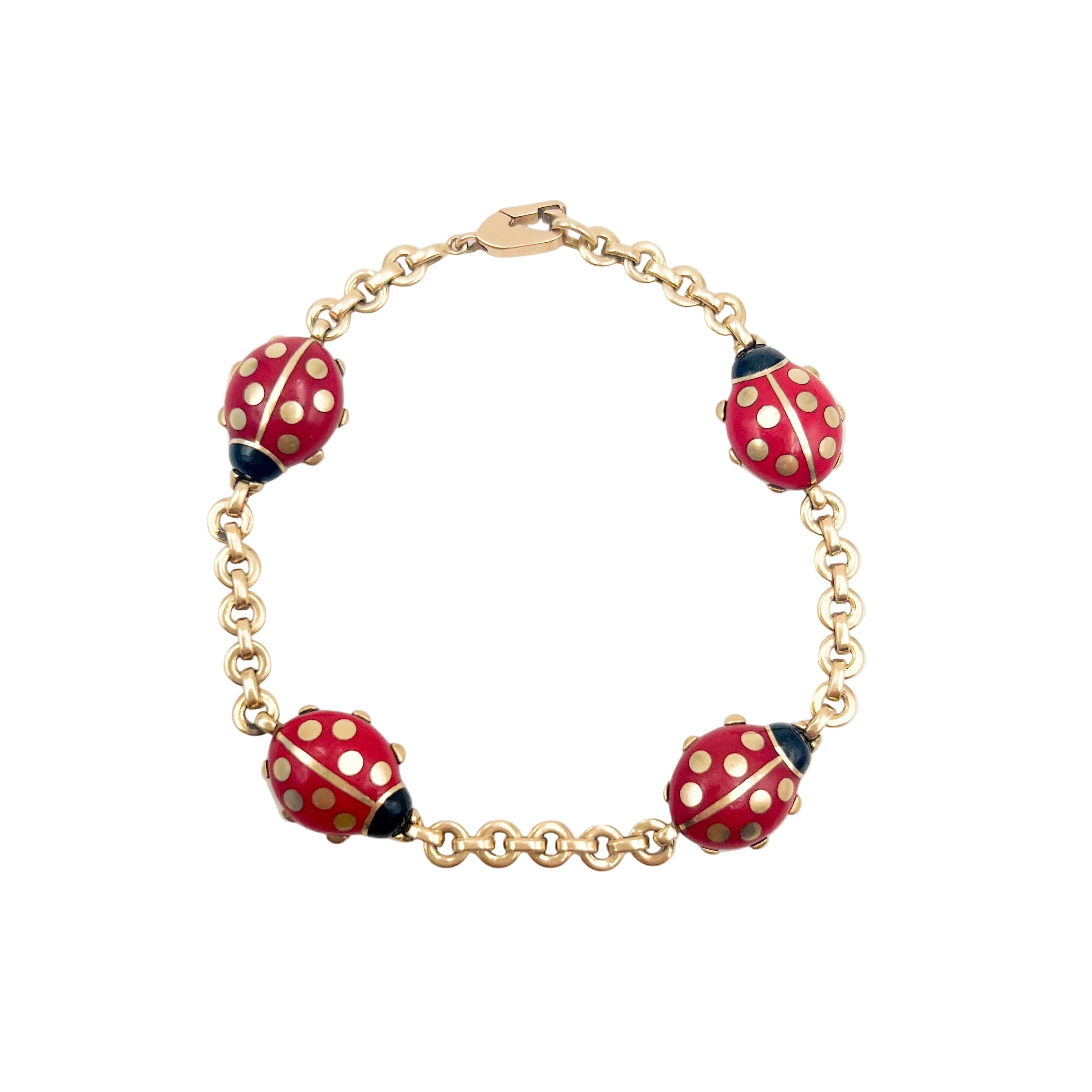 Bracelet CARTIER "Coccinelles" en or jaune et émail