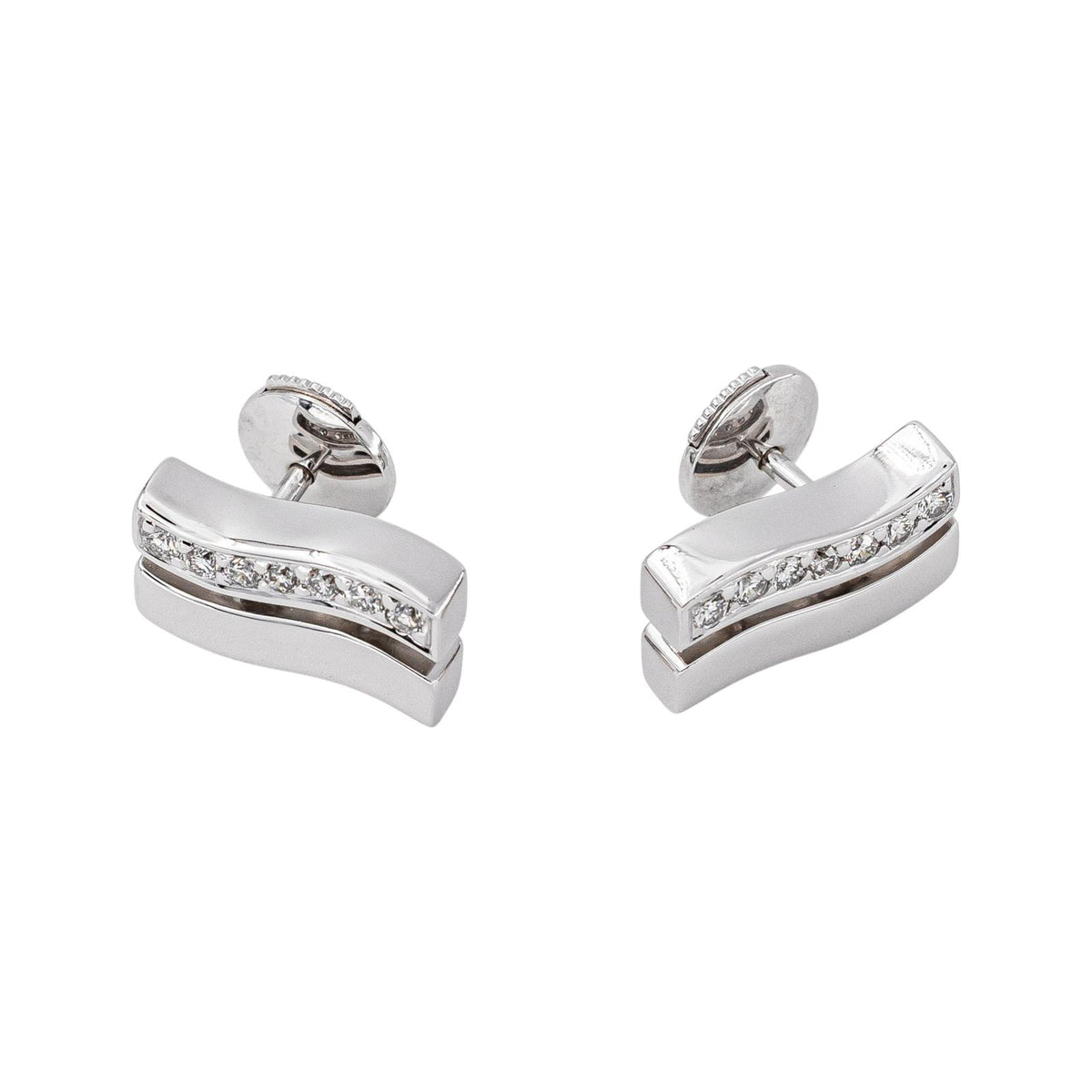 Boucles d'oreilles Puces en or blanc et diamants