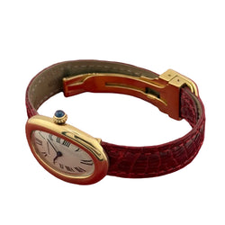 Montre CARTIER "Baignoire" en or jaune et cuir