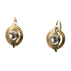 Boucles d'oreilles Dormeuses en or jaune et saphirs