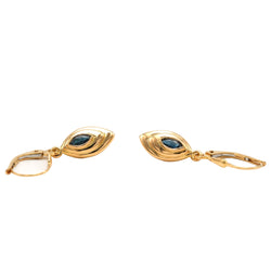 Boucles d'oreilles Pendantes en or jaune et saphirs