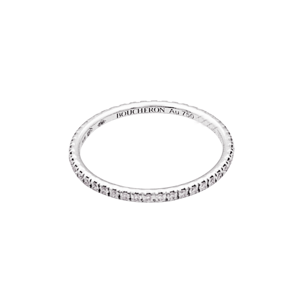 Bague Boucheron, « Epure », or blanc, diamants.