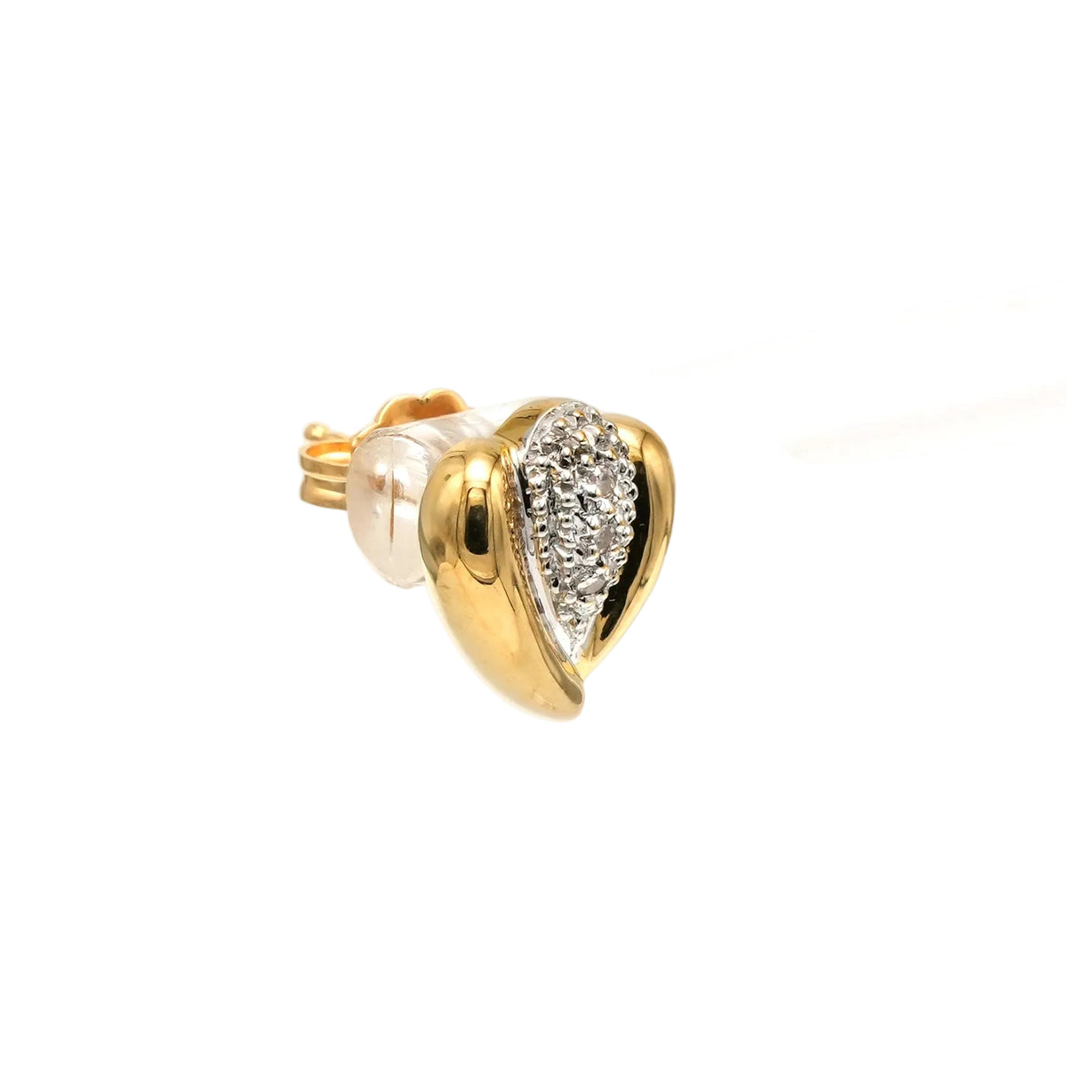 Boucles d'oreilles Puces en or blanc, or jaune et diamants