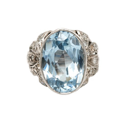 Bague Cocktail en or blanc, platine, spinelle et diamants