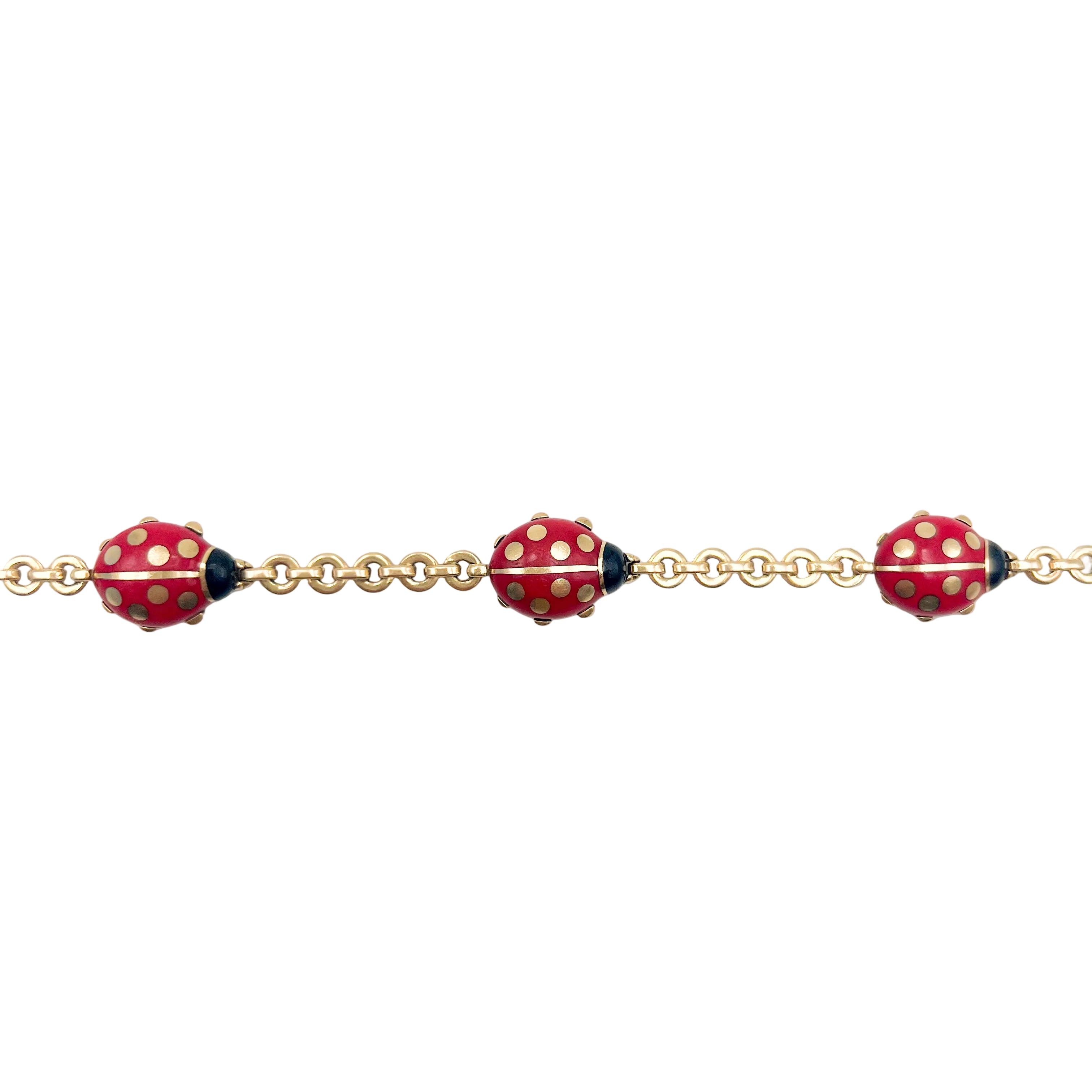 Bracelet CARTIER "Coccinelles" en or jaune et émail
