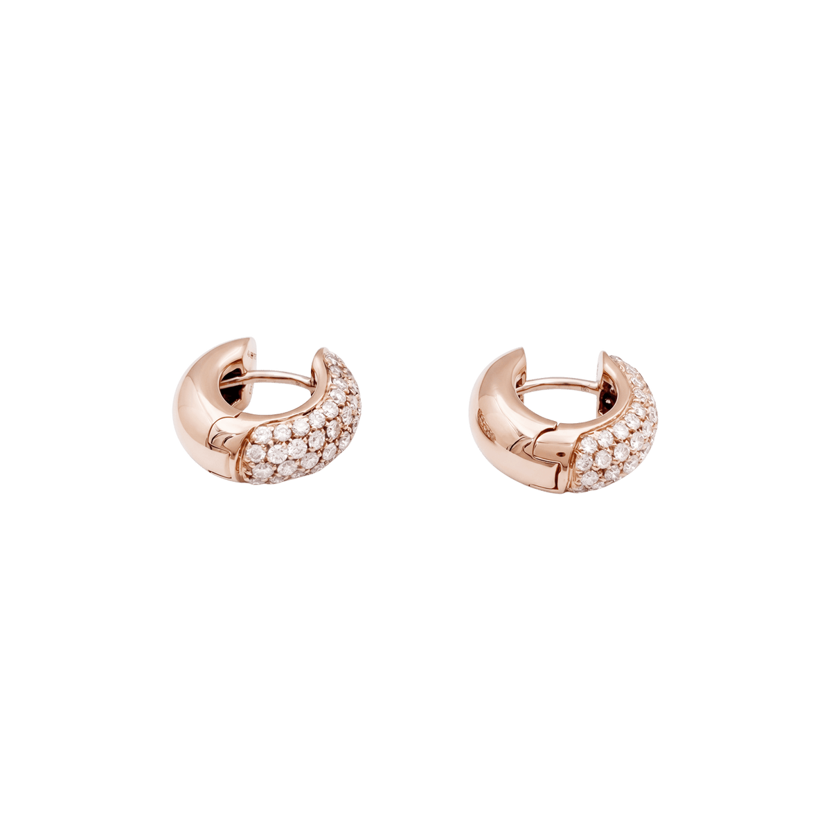 Boucles d'oreilles Créoles WEMPE en or rose et diamants