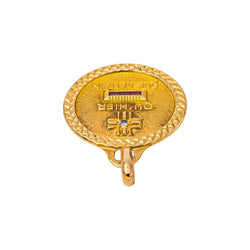 Pendentif AUGIS "Médaille d'amour" en or jaune, rubis et diamant