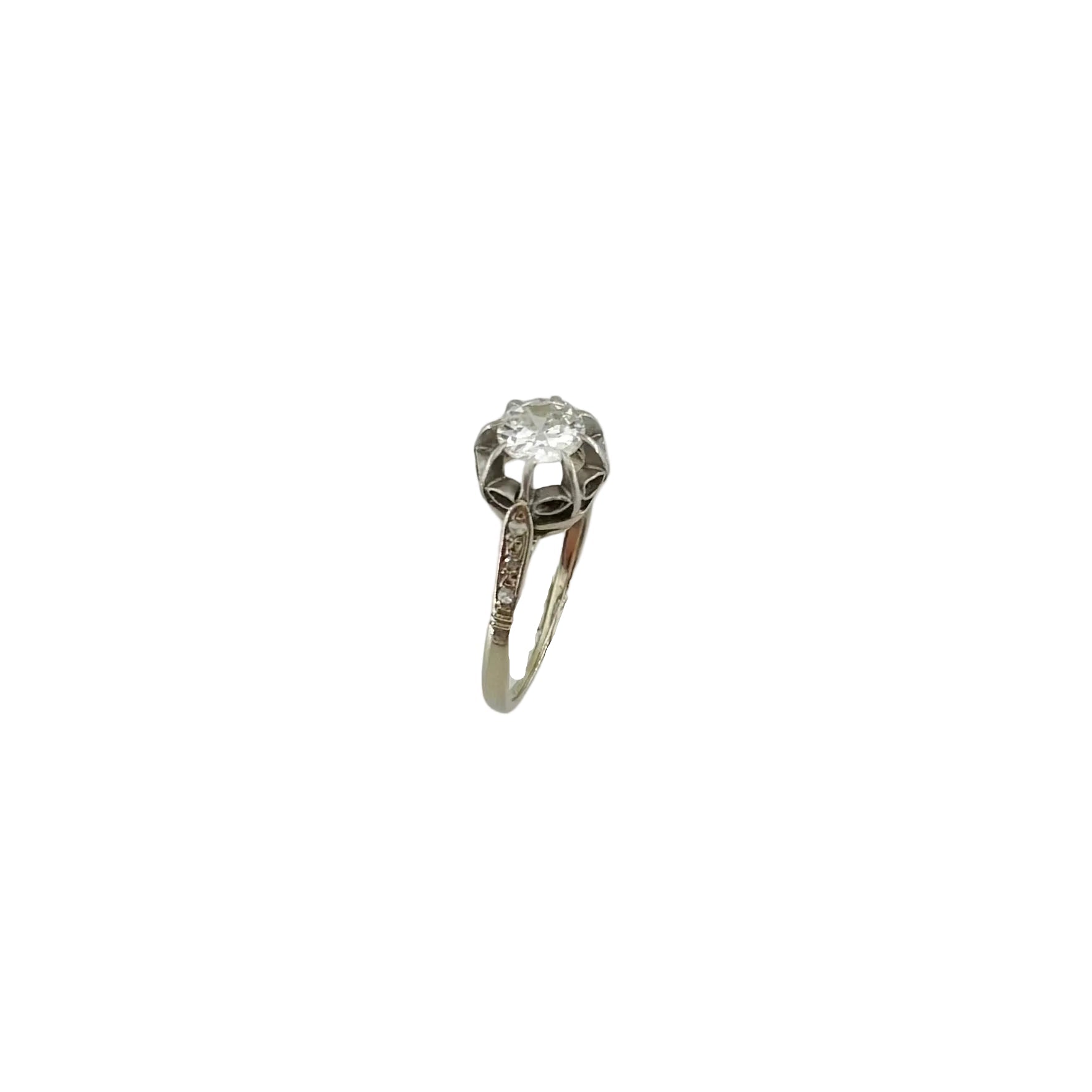 Bague Solitaire en or blanc et diamants