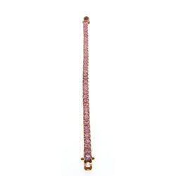 5 Carat Natural Pink Sapphire Rose Gold Tennis Bracelet - Castafiore