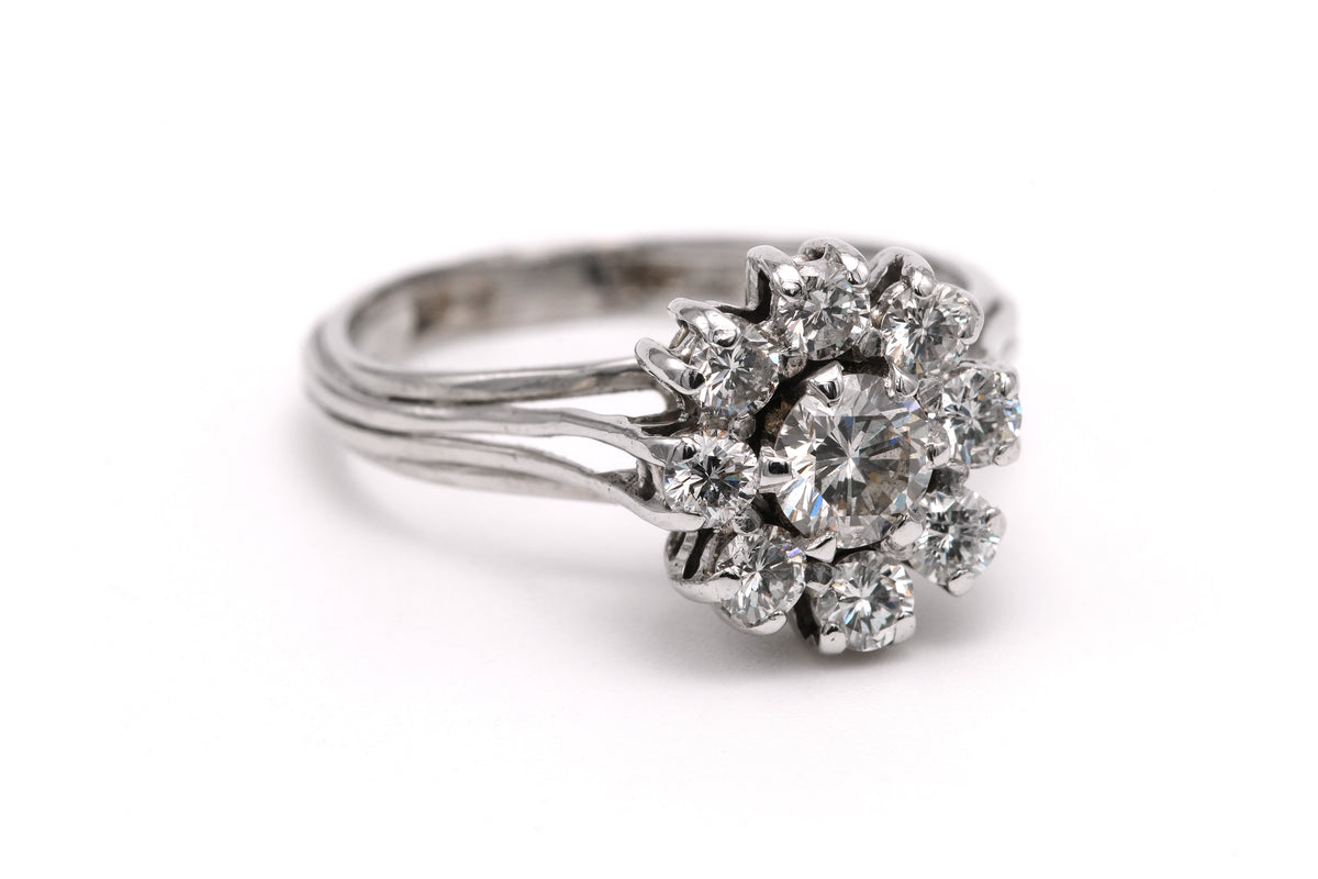 Bague Marguerite en or blanc et diamants