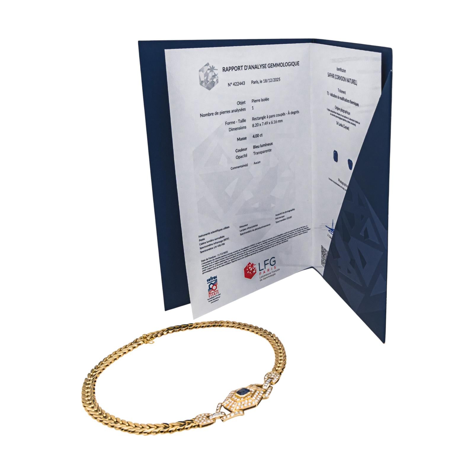 Collier  Or jaune  Saphir 