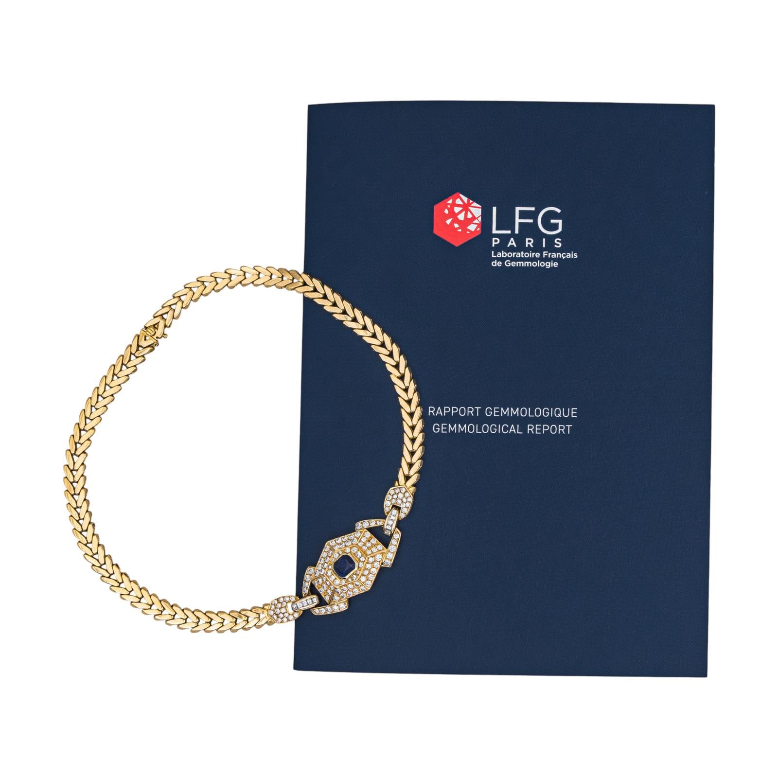 Collier  Or jaune  Saphir 