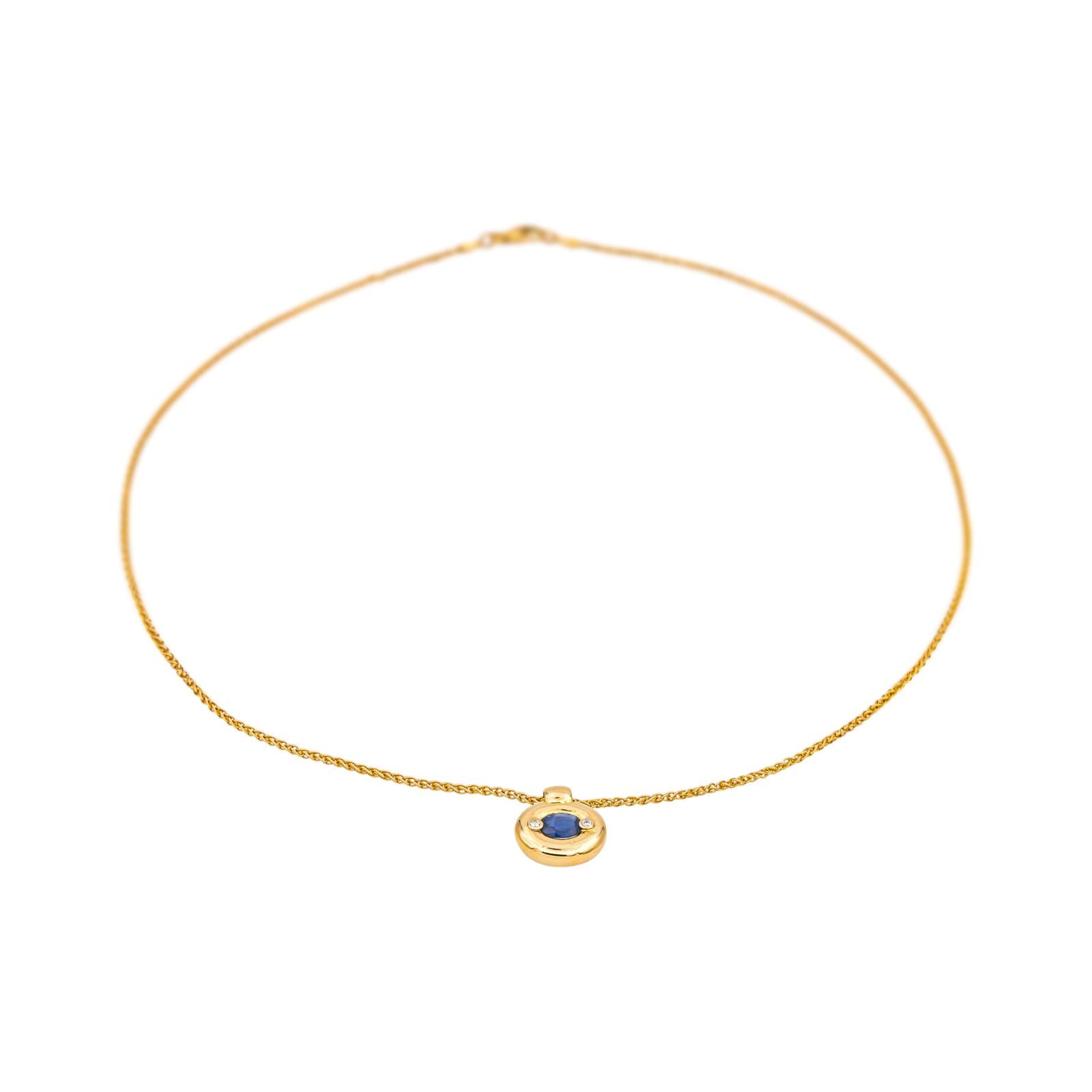 Necklace  Yellow gold Sapphire 