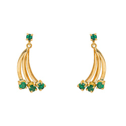 Boucles d'oreilles  Or jaune  Emeraude 