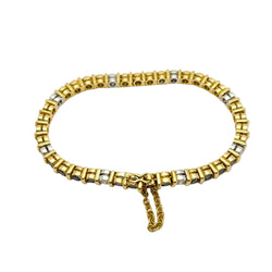 Bracelet Ligne en or blanc, or jaune, saphirs et diamants