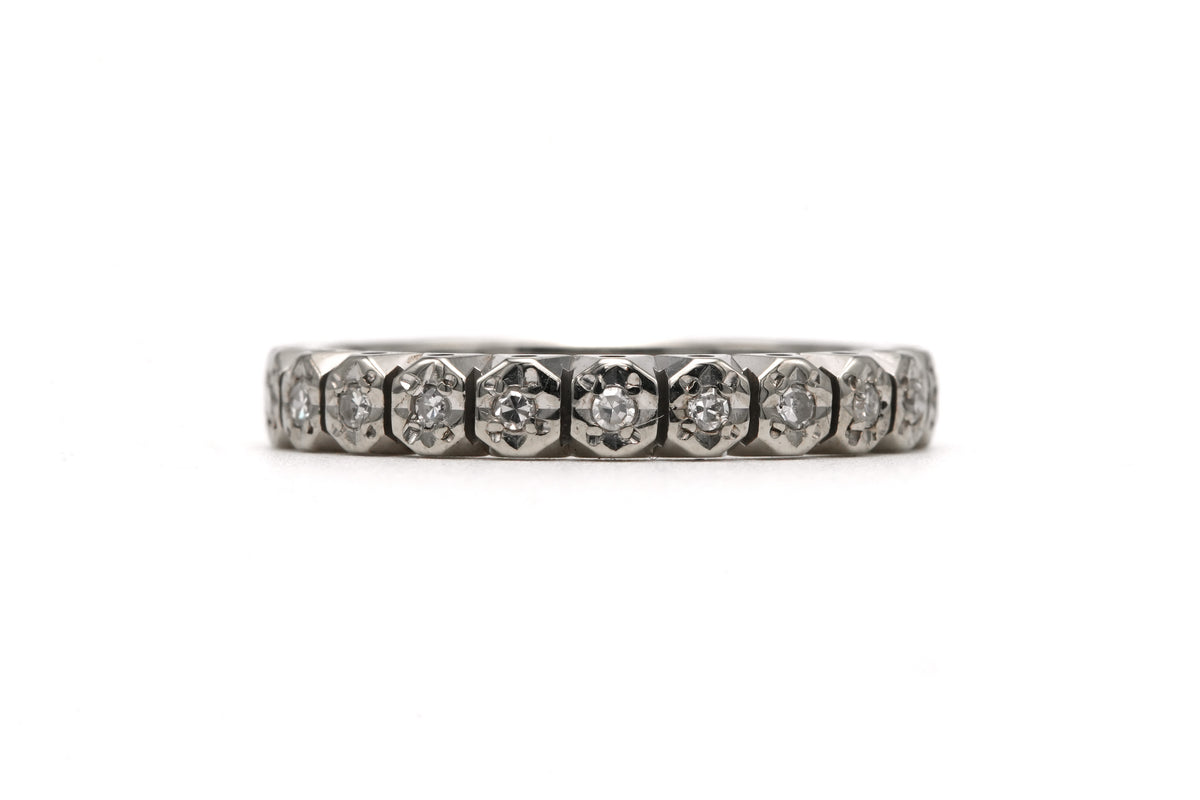 Bague Alliance en or blanc et diamants