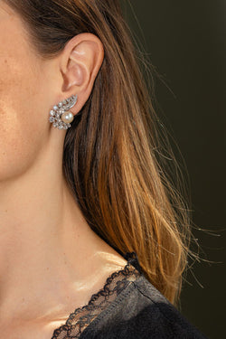 Boucles d'oreilles Or blanc Perle