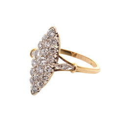 Bague Marquise en or jaune et diamants