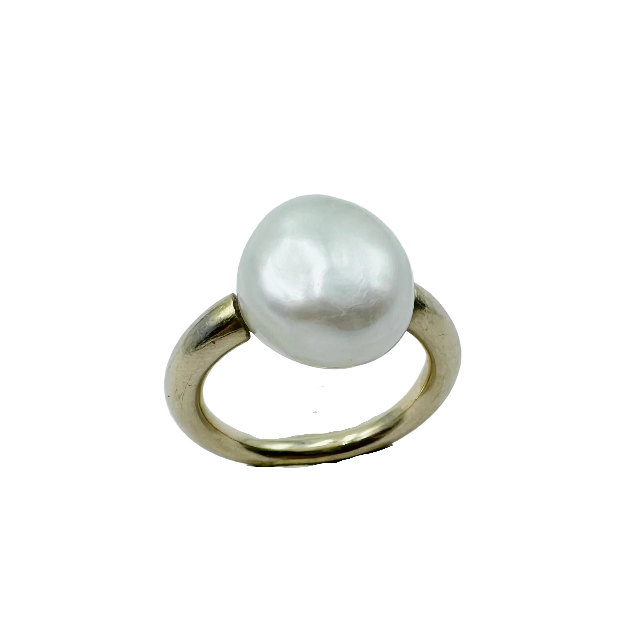 Bague Solitaire en or jaune et perle