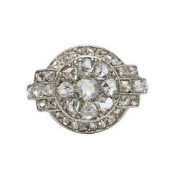 Bague Entourage en platine et diamants