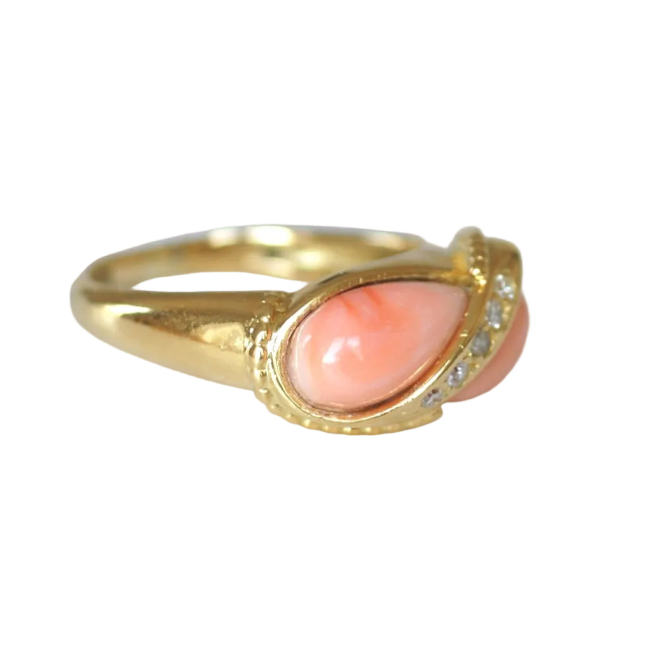 Bague Toi & Moi JEAN & PIERRE BELLIN en or jaune, corail et diamants