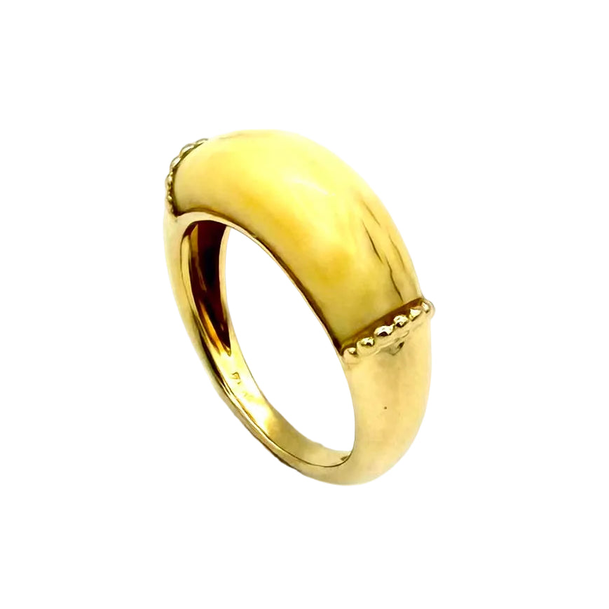 Bague Jonc JEAN ET PIERRE BELLIN en or jaune et ivoire