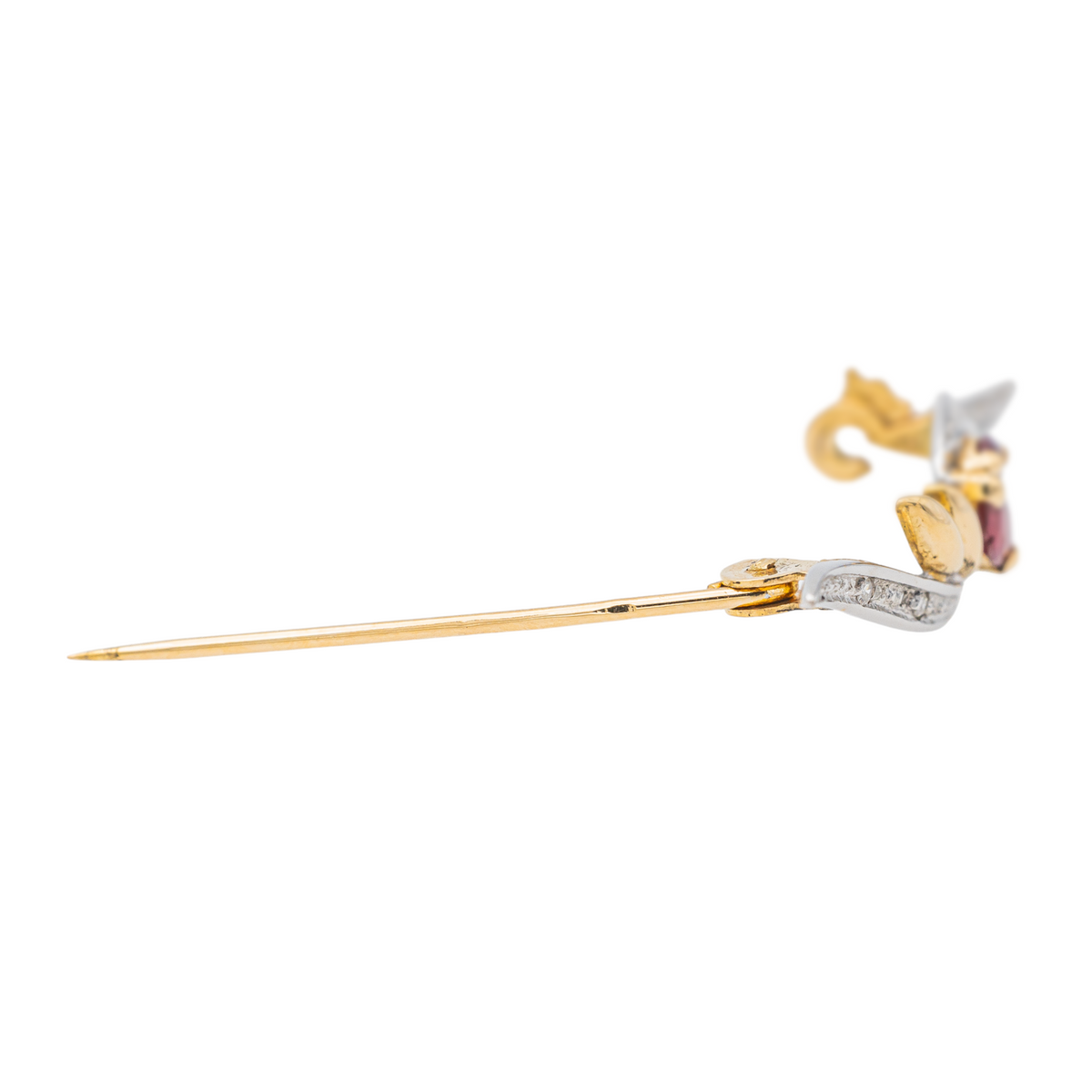 Broche Or jaune Rubis