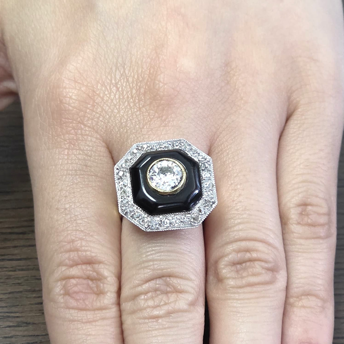 Bague Entourage en or blanc, or jaune et diamatns