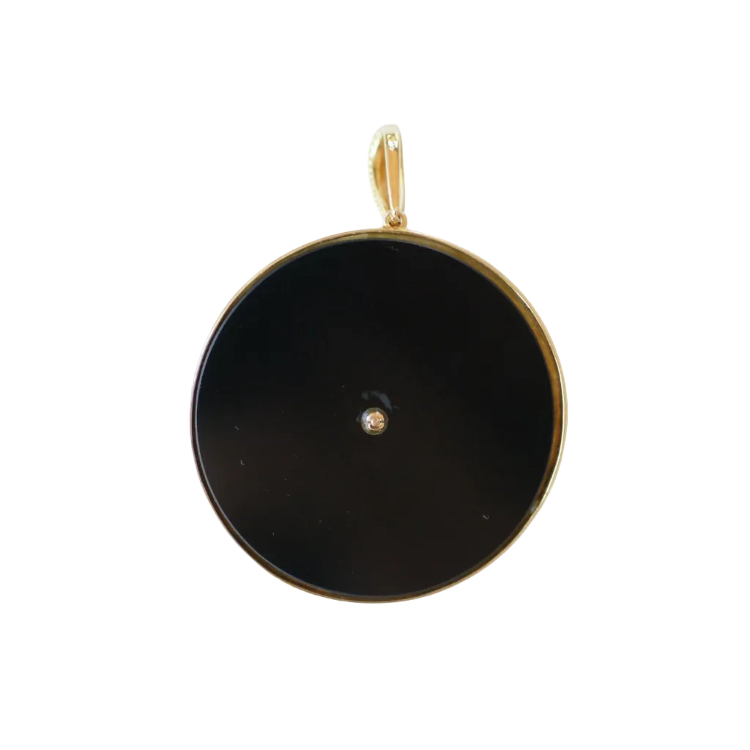 Pendentif JEAN & PIERRE BELLIN en or jaune, onyx et diamants
