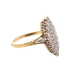 Bague Marquise en or jaune et diamants