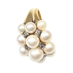 Bague Cocktail Pearl Moon en or jaune, perles et diamants