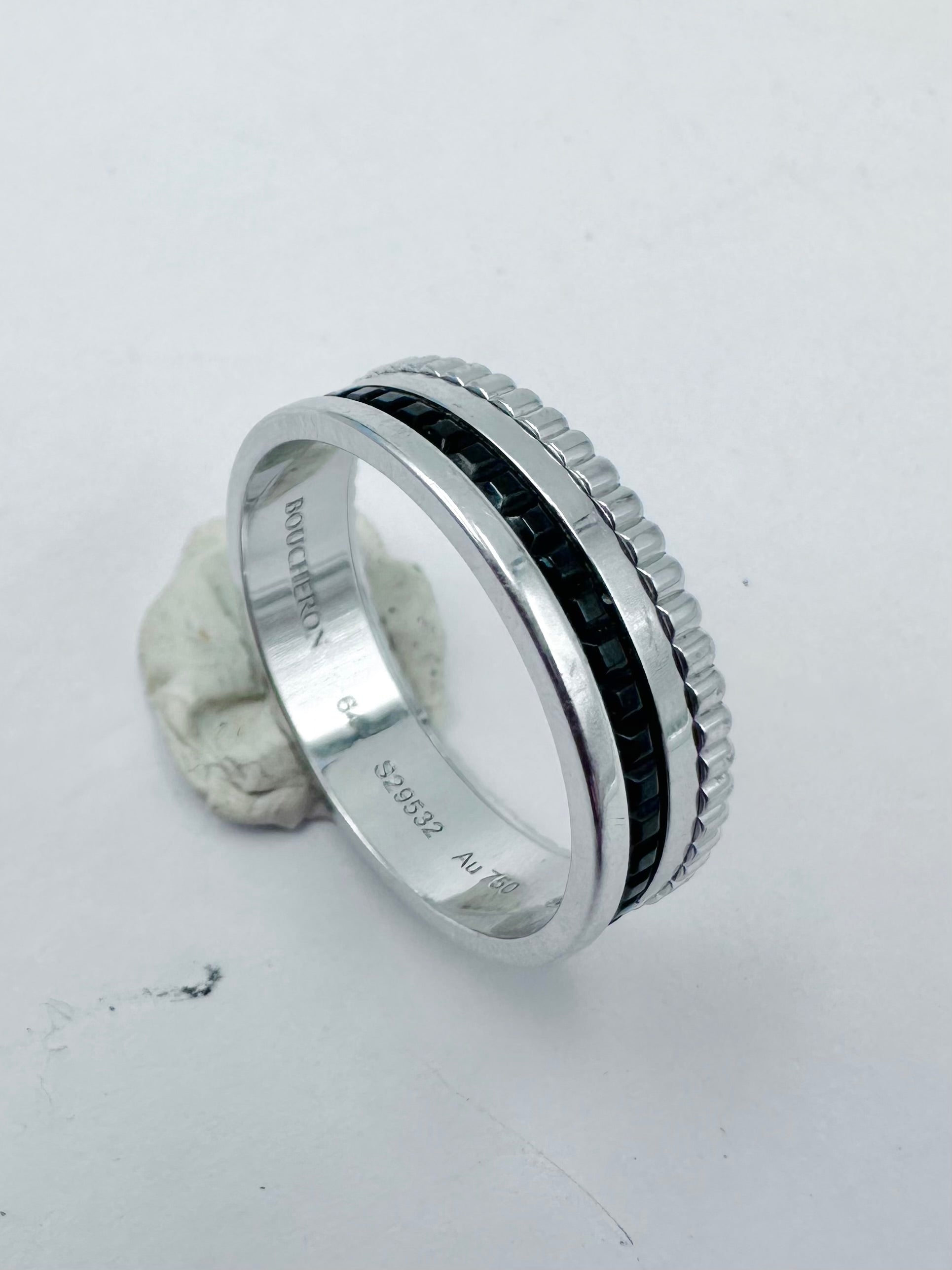 Bague BOUCHERON "Quatre Black Edition" en or blanc et PVD noir