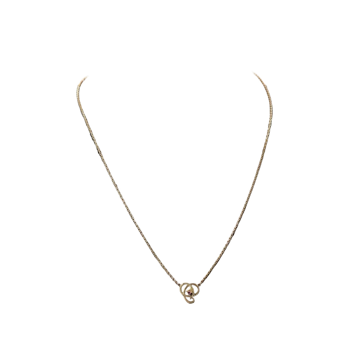 Collier Pendentif en or jaune et rubis