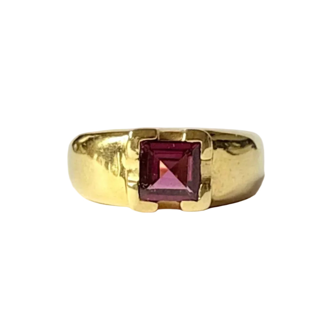 Bague Bandeau en or jaune et tourmaline