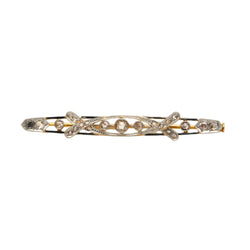 Broche Barrette en or blanc, or jaune et diamants