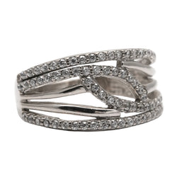 Bague Pavée en or blanc et diamants
