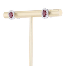 Boucles d'oreilles Puces en or blanc, rubis et diamants