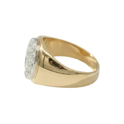 Bague Chevalière en or jaune et diamants