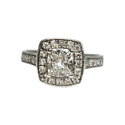 Bague solitaire or blanc et diamants