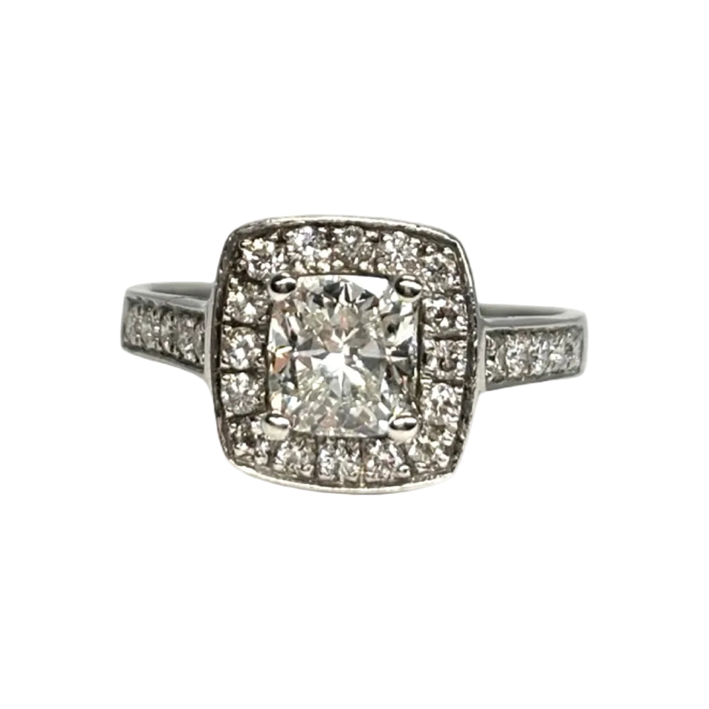 Bague solitaire or blanc et diamants