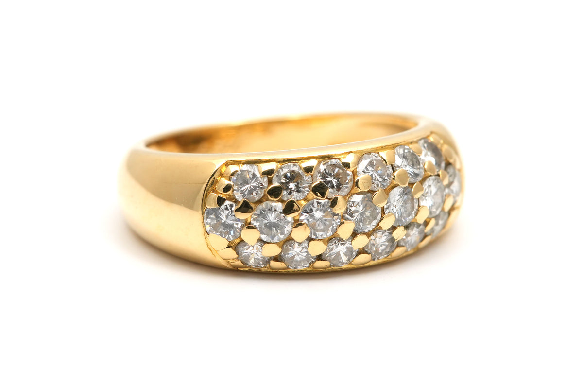 Bague Pavée en or jaune et diamants