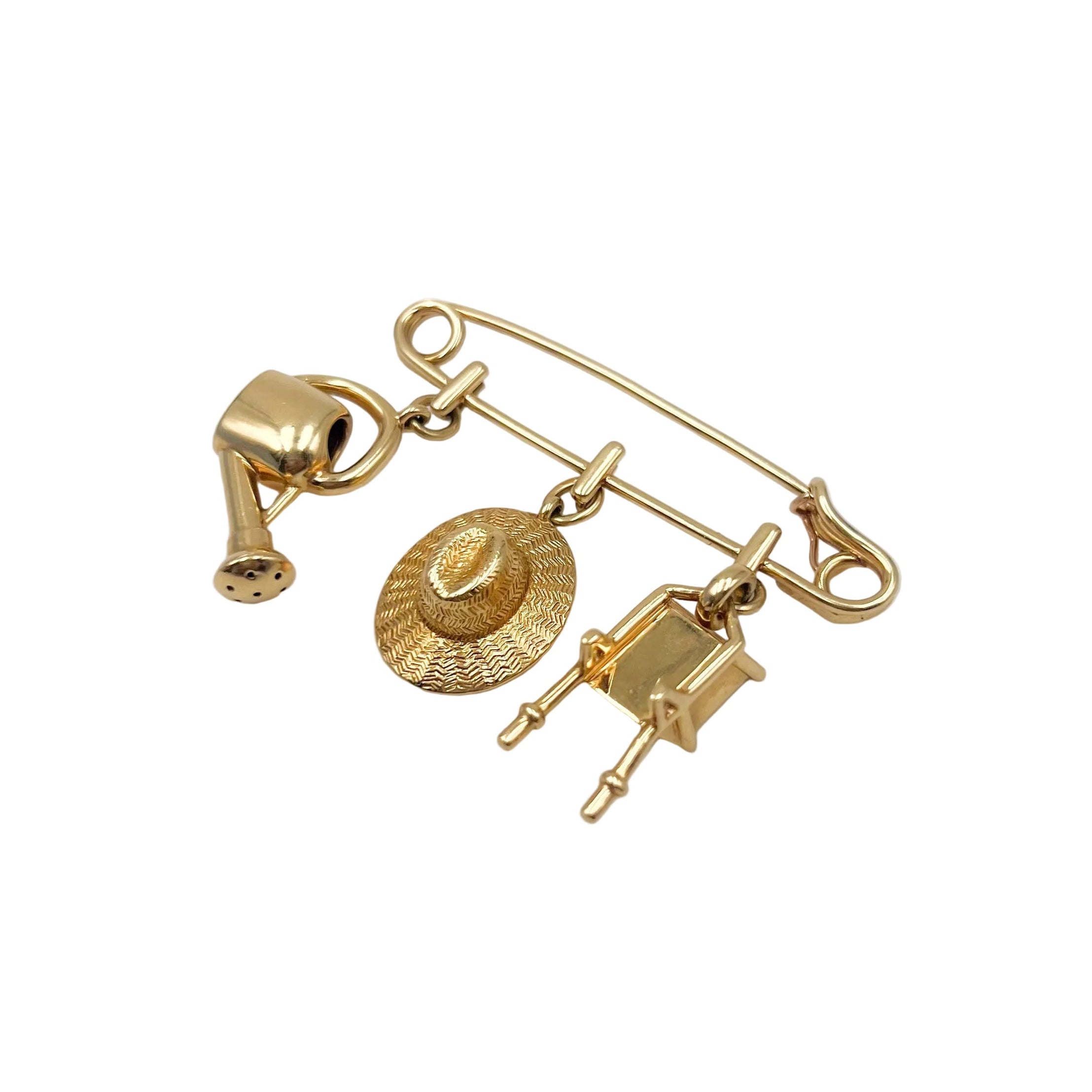 Broche Epingle CARTIER "Le Jardinier" en or jaune