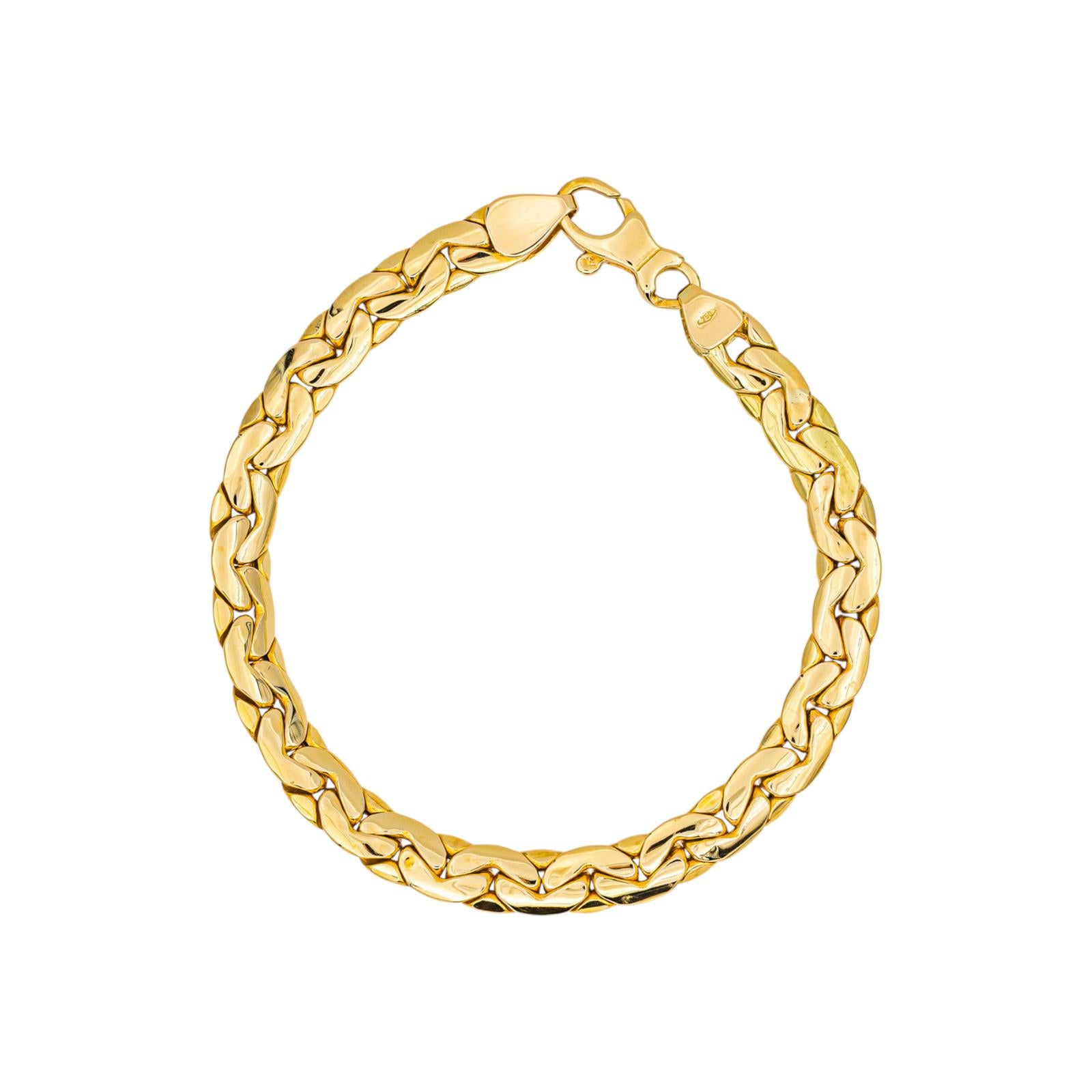 Bracelet Maille haricot Or jaune