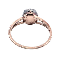 Bague Solitaire en or rose, argent et diamant