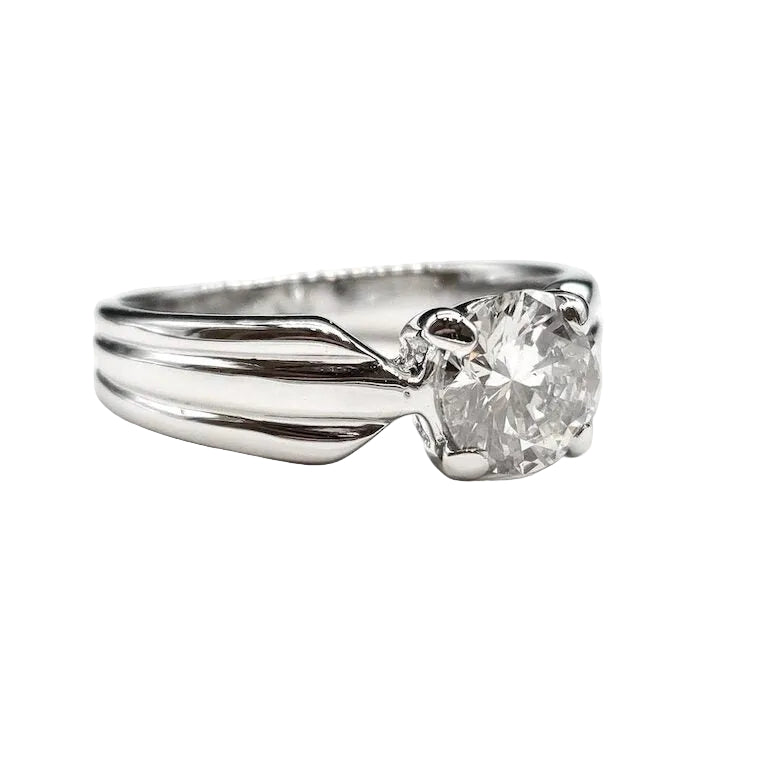 Bague Solitaire en or blanc et diamant