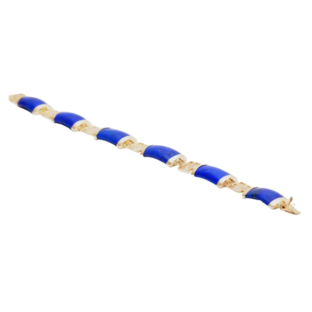 Bracelet en or jaune et lapis-lazuli