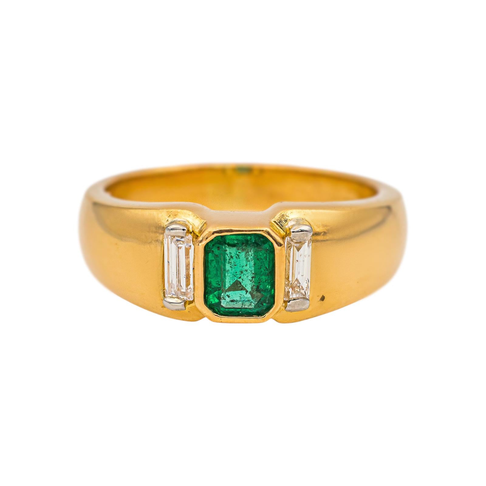 Bague Or jaune Emeraude