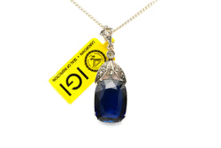Pendentif en or blanc, or jaune, saphir et diamants