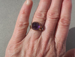Bague Cocktail en or jaune et améthyste