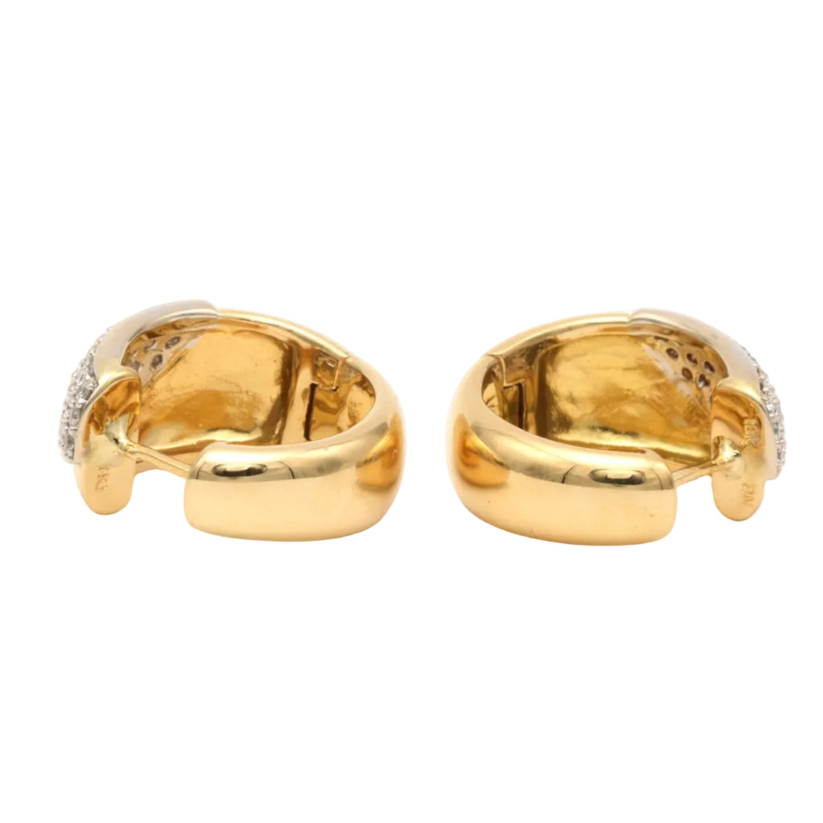 Boucles d'oreilles Créoles en or jaune et diamants